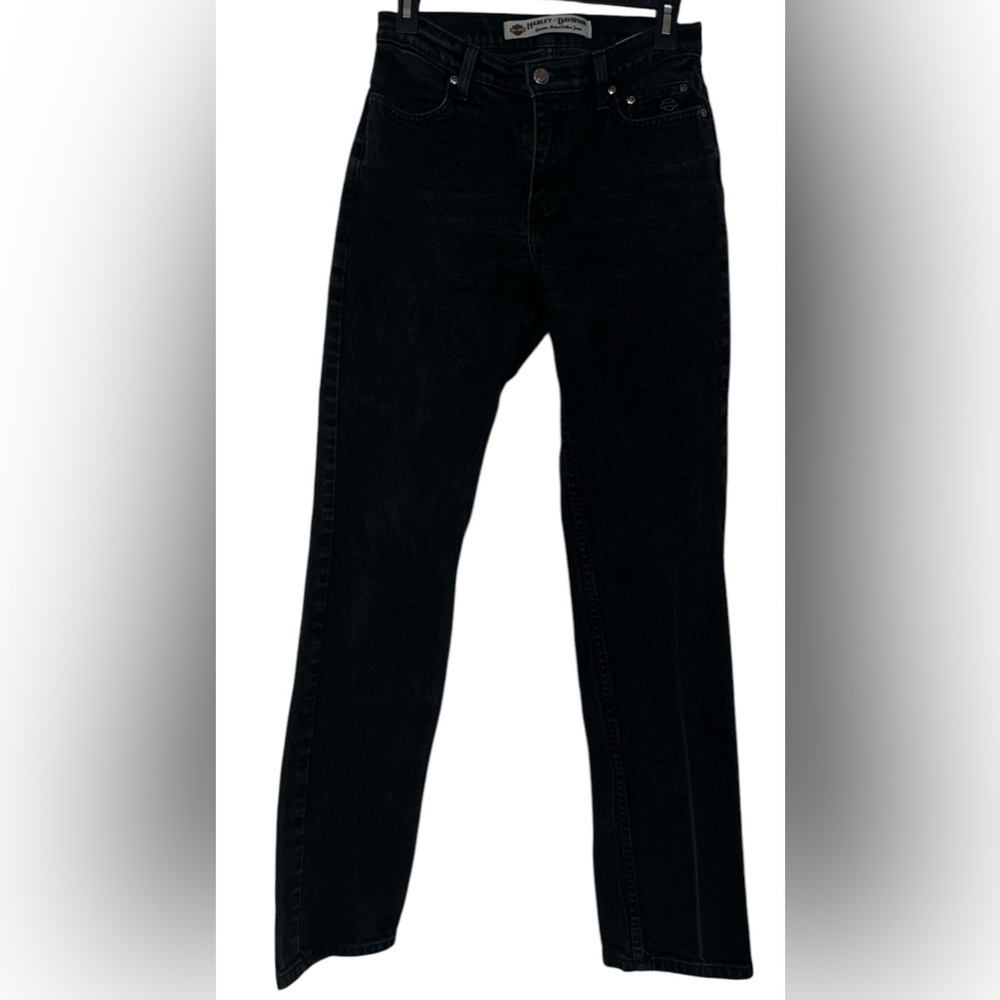 Women's Harley-Davidson High Rise Straight Leg Jeans - Black Denim